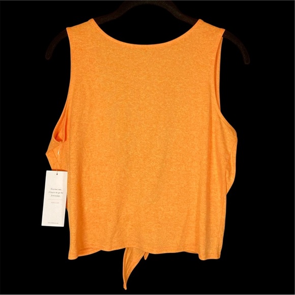 Double Zero Vibe Orange Tank Top with Deep Plunge and Tie Back - Picture 2 of 9